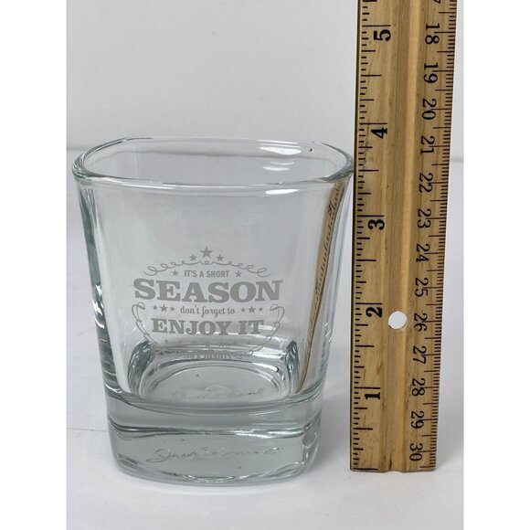Set of 3 Jack Daniels Bar Whiskey Rocks Square Holiday Glass It’s a Short Season - Picture 6 of 6